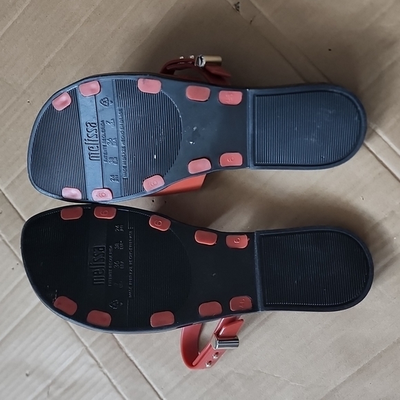 Melissa + Jason Wu burnt orange Diane slip on sandals-7 - Picture 2 of 7